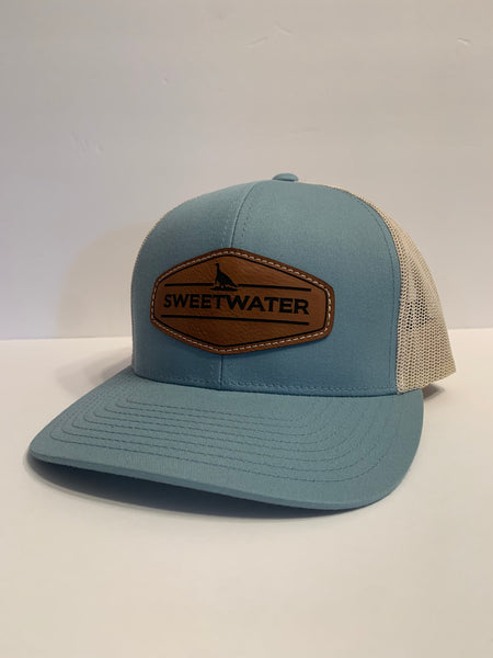 Light Blue/Brown Leather Patch