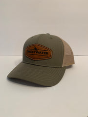 Moss Green/Brown Leather Patch